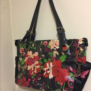 Sakroots Large Black Multi Floral Tote